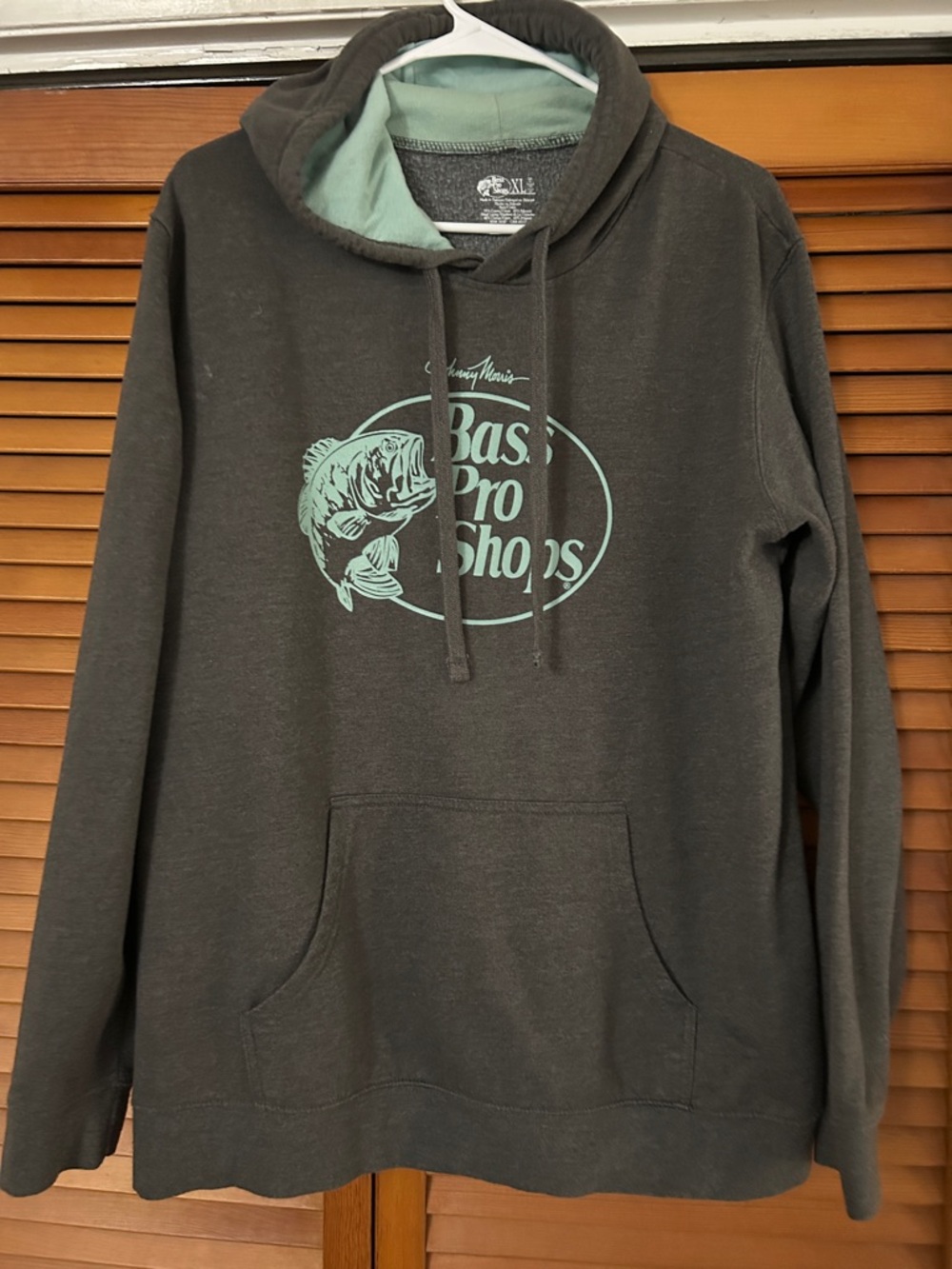 Bass Pro Shops Charcoal Crewneck Hoodie with Mint Logo